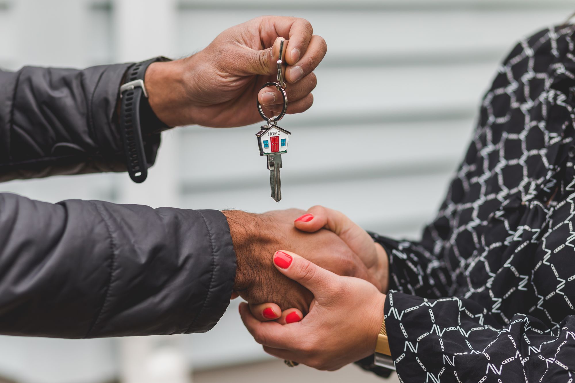 Handing over keys at a property