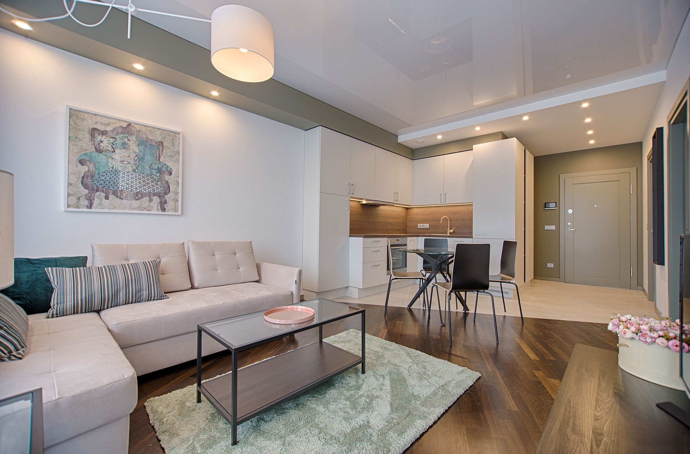 Open-concept suite in a managed property
