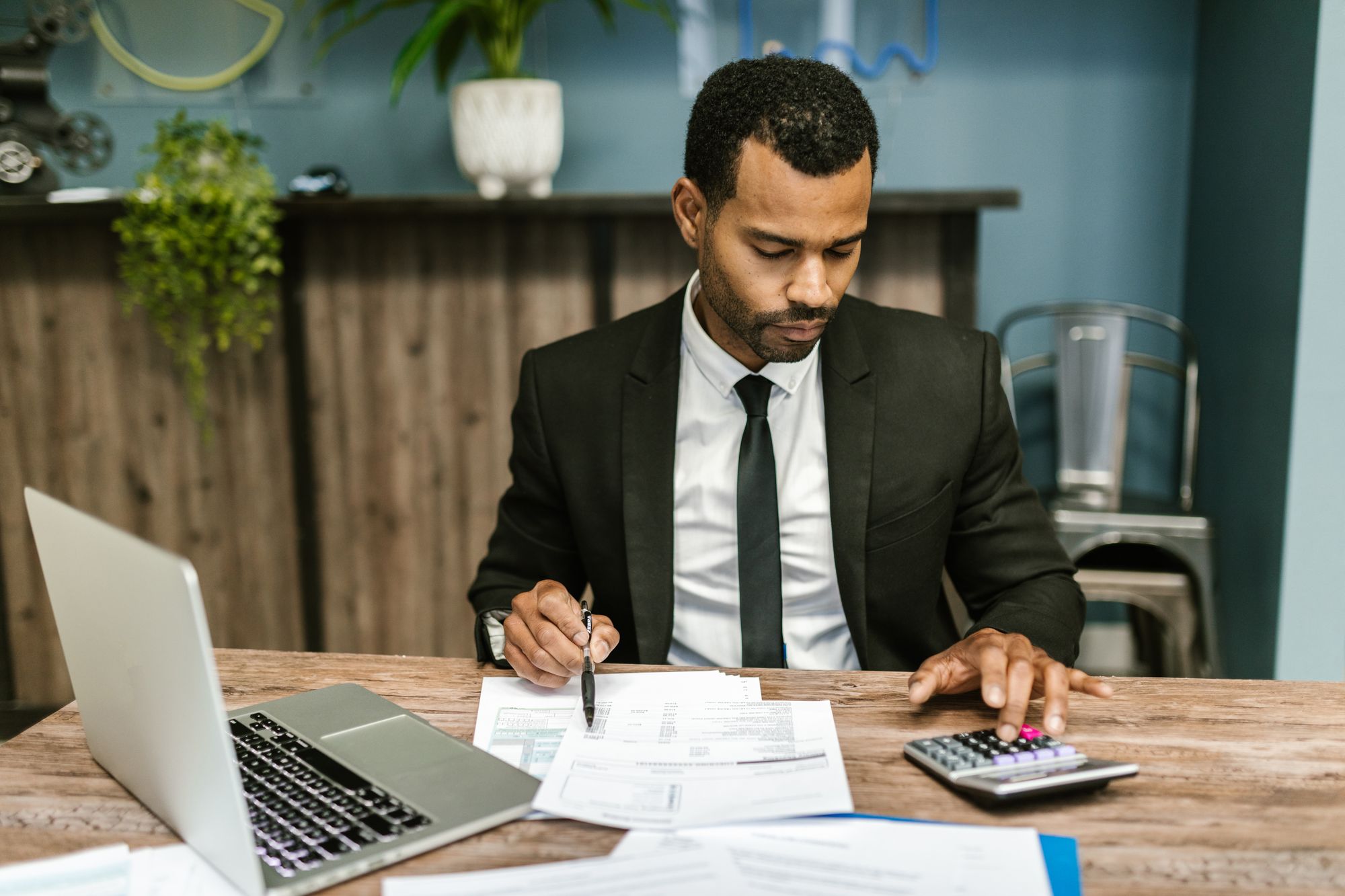 Taking notes during a client conversation