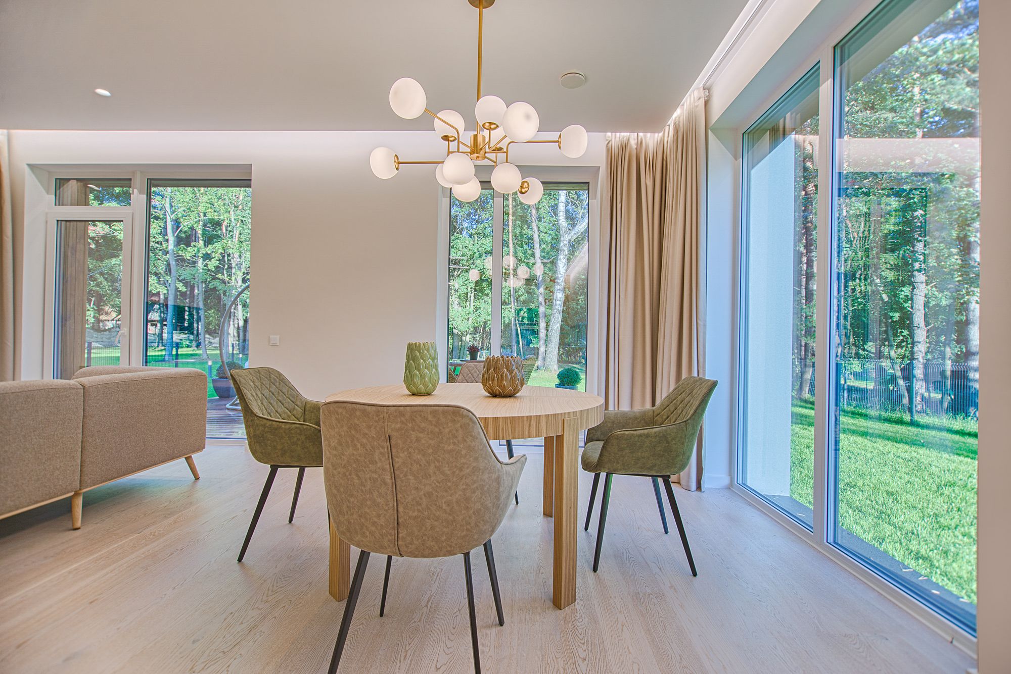Bright living room staged for sale
