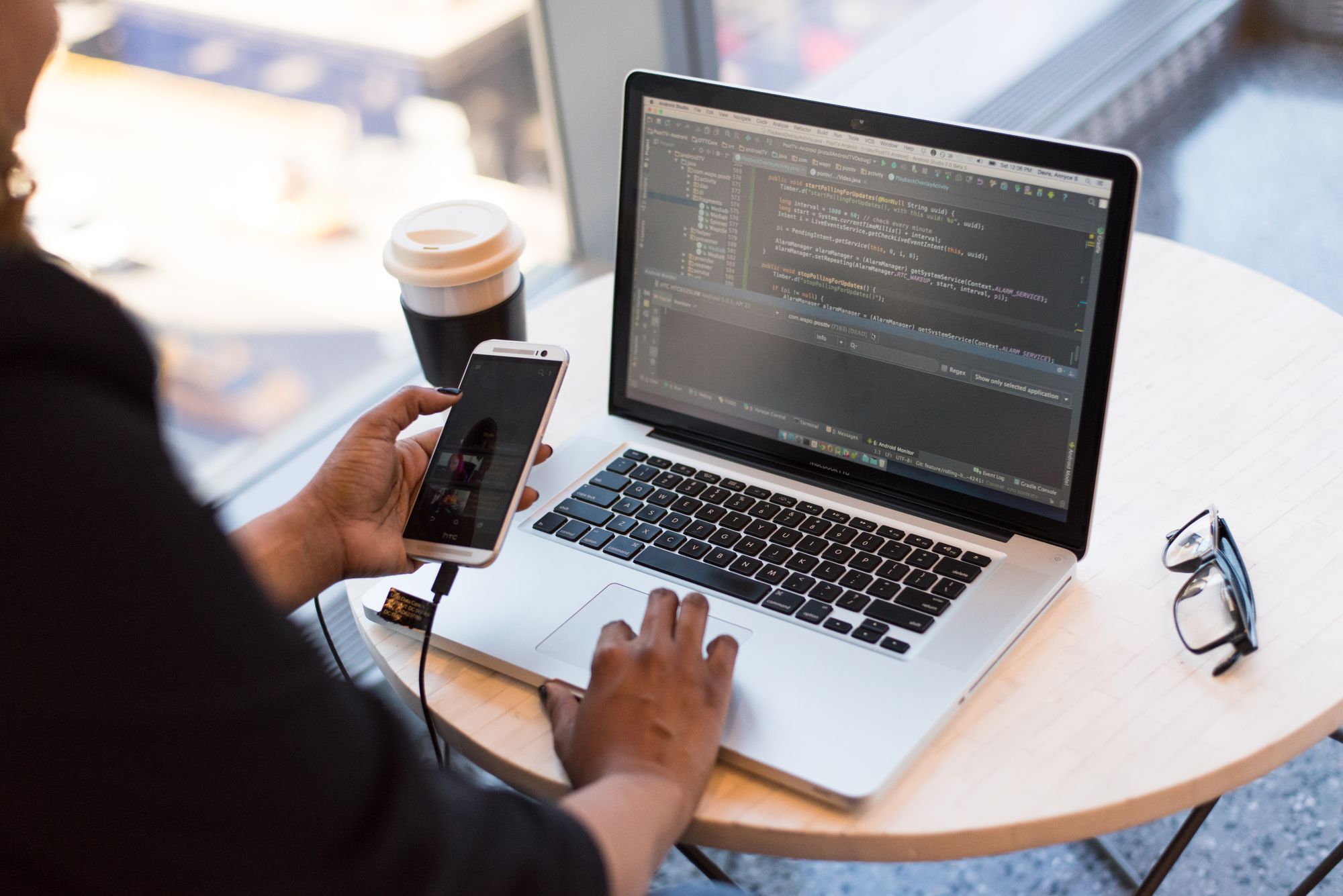 Developer working at a laptop