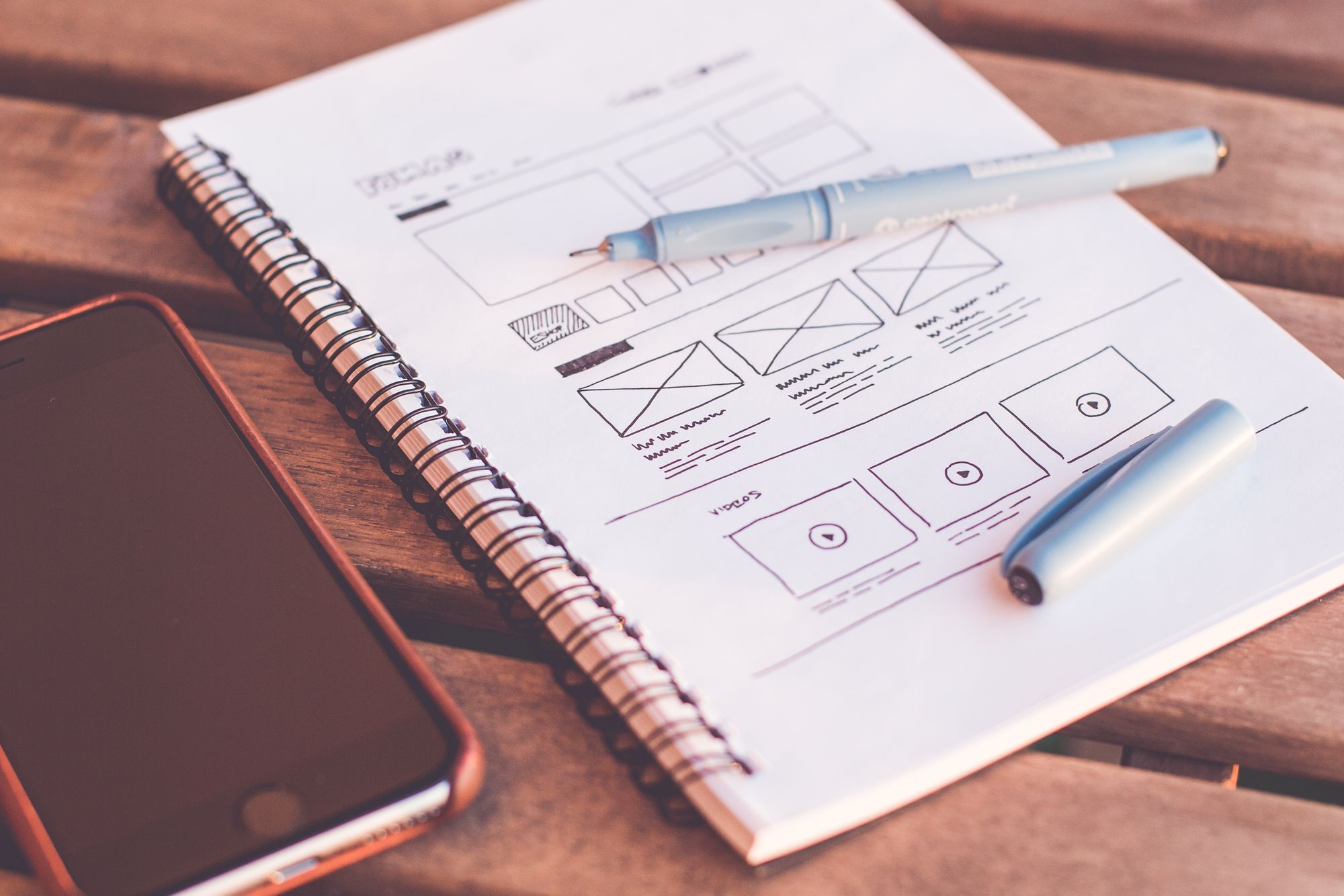 Website design work on a laptop